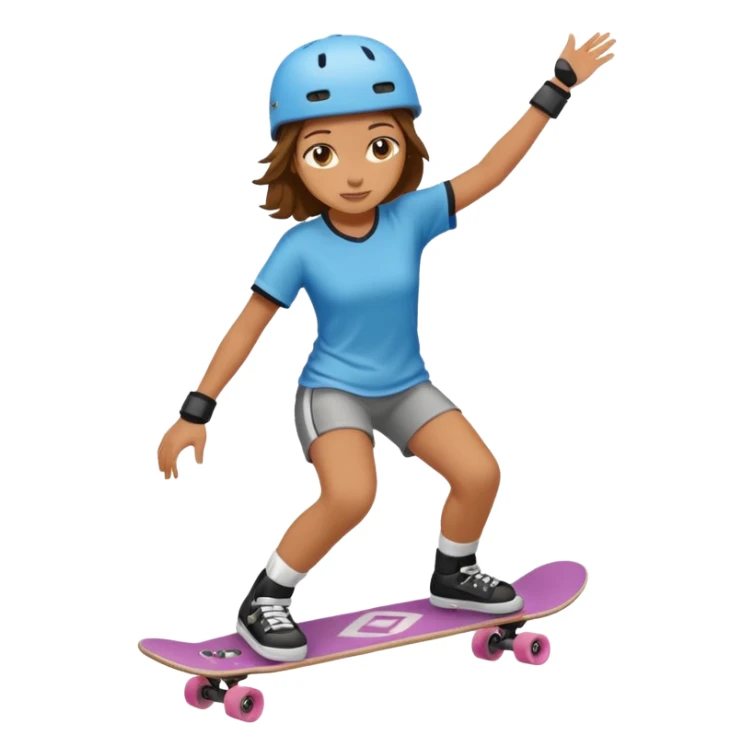 Knee pad woman skateboarder sticker