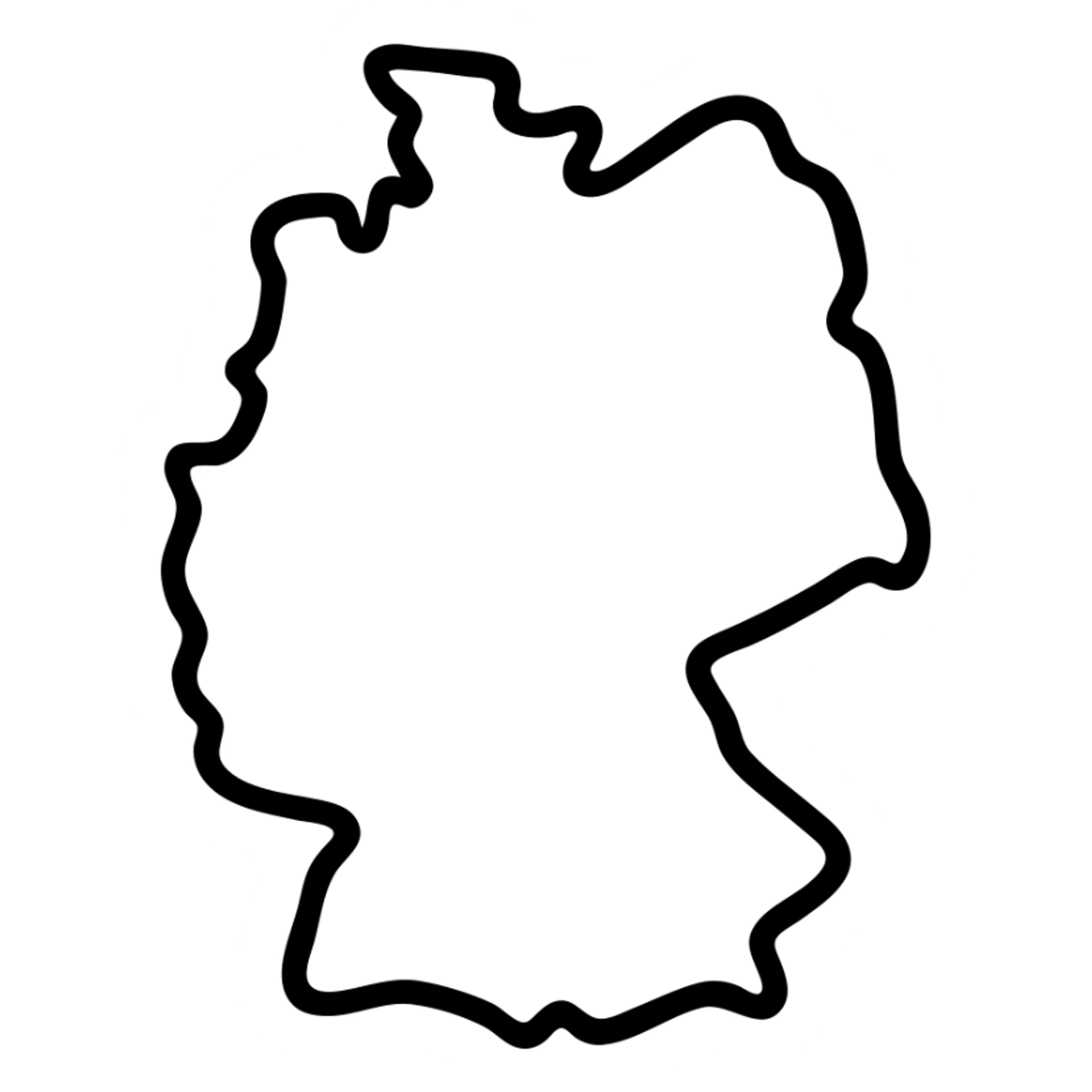 silhouette of Germany icon, gray outline, minimalist style, Germany sticker