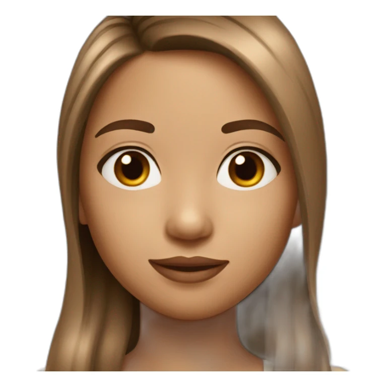 girl with brown long open hair light brown skin sticker