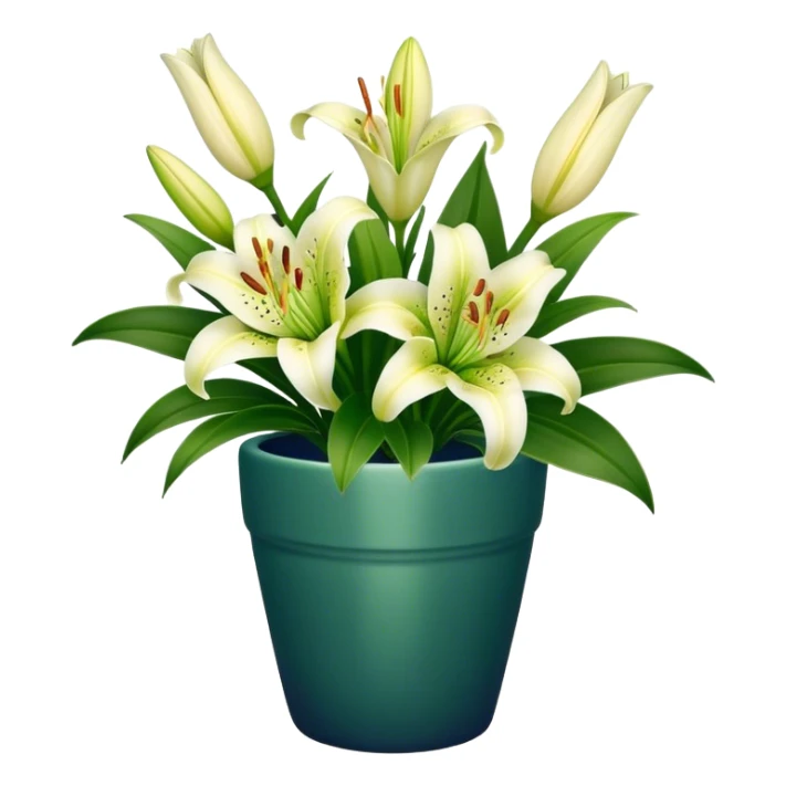 navy bouquet of Lily flower in green pot sticker