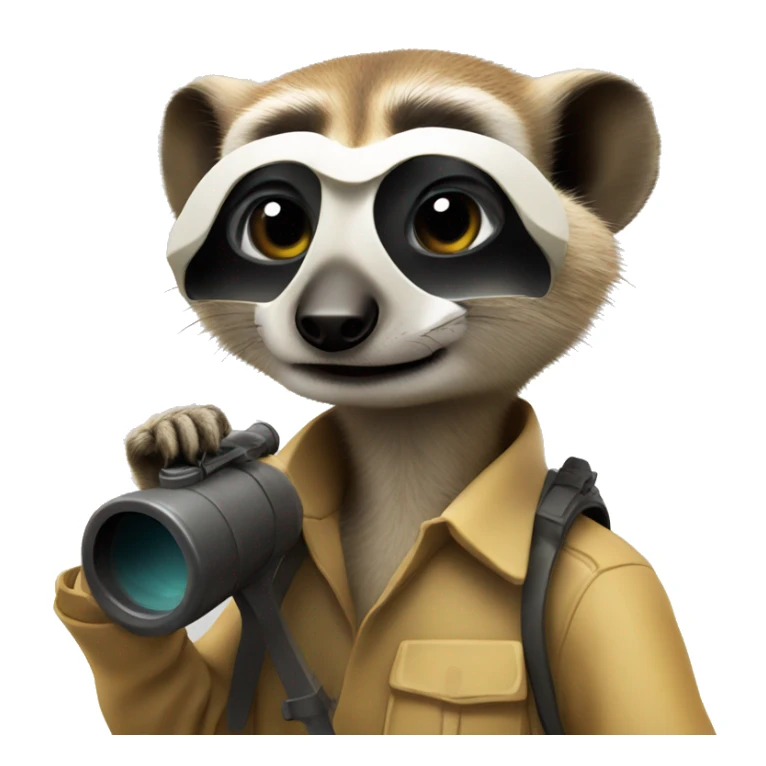 meerkat with 
two binoculars in his hand sticker