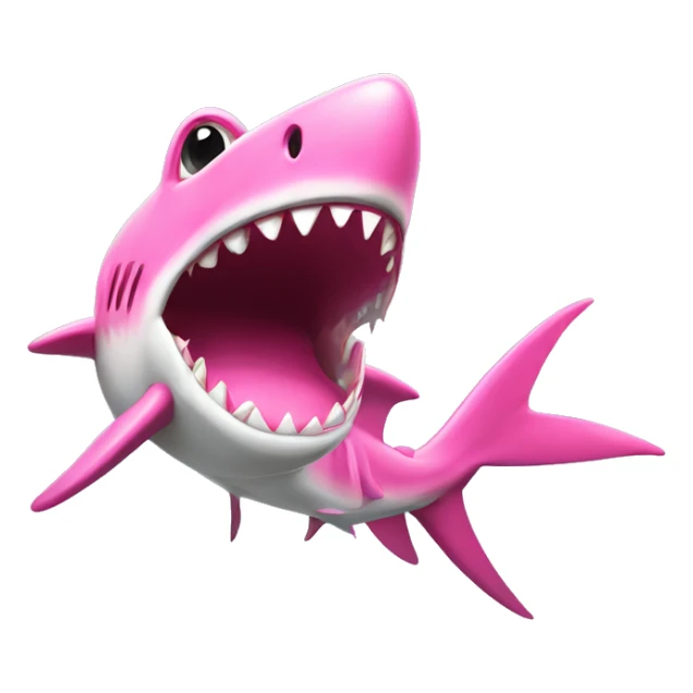 Tiburón de color rosa con sombrer de playa sticker