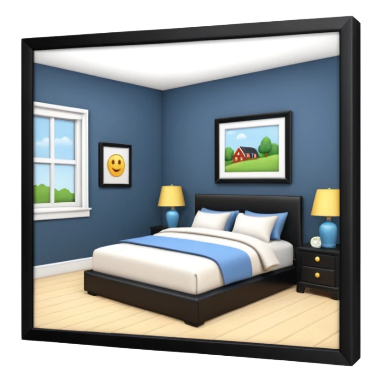 3D rendering realistic still life ultra detailed mom and dad's bedroom sticker