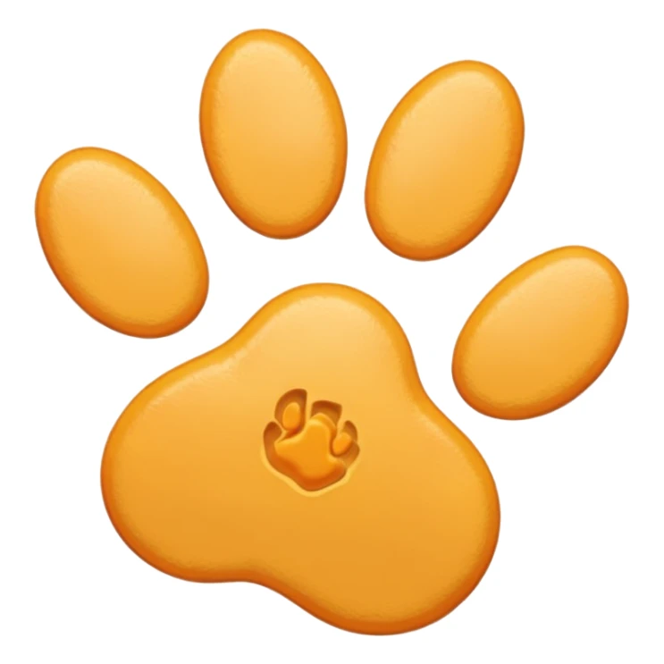 a very light pale pastel yellow-orange pawprint sticker