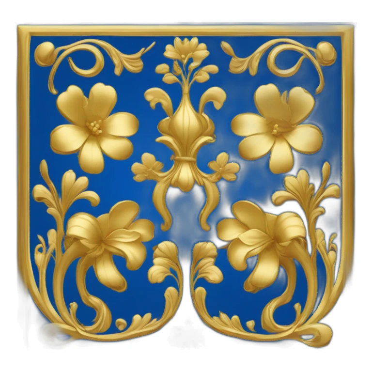 drapeau avec deux rectangles représentent les fleurs de lys d'or sur fond bleu et un dauphin dans les deux autres rectangles au fond doré. sticker