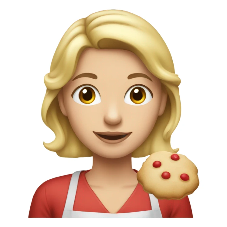 Along blonde haired girl baking Christmas cookies sticker