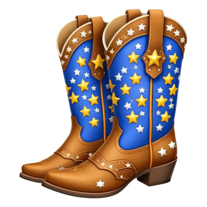 colorful fancy cowboy boots with stars and western patterns sticker