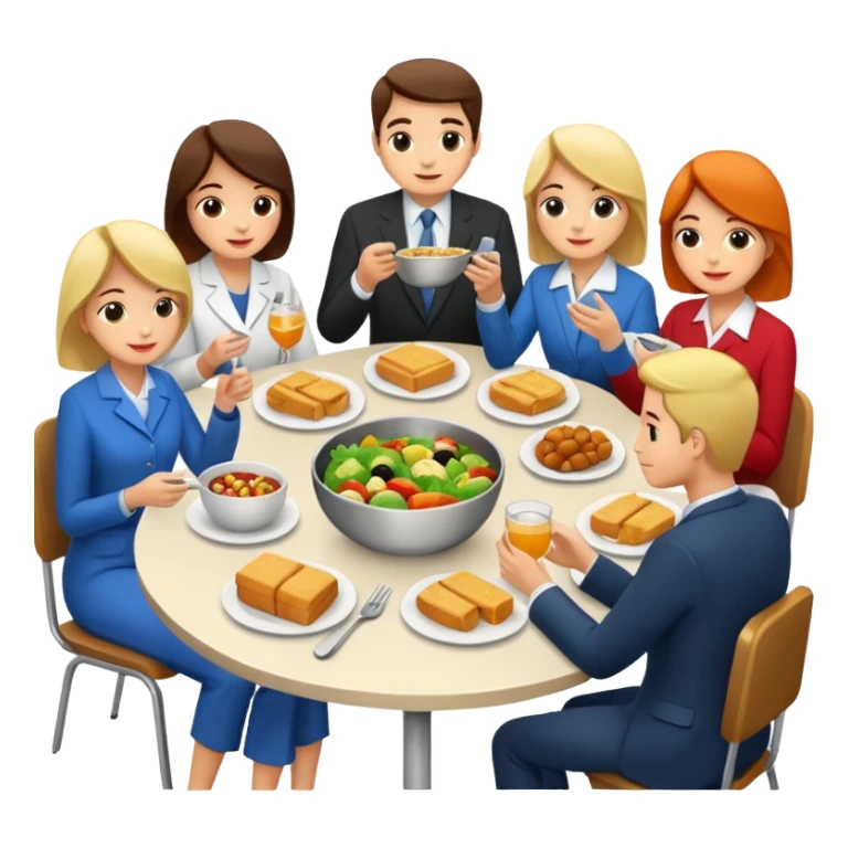 group of colleagues having lunch together sticker