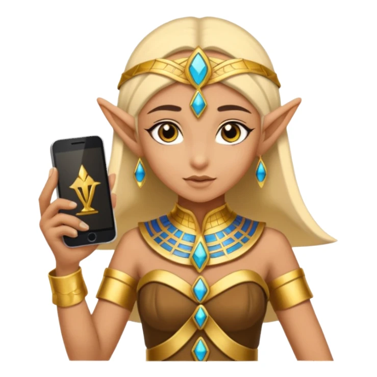 elf with egypt custome dress and smartphone sticker