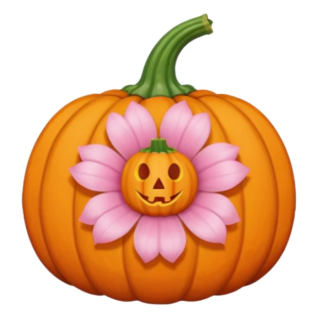 pastel pink orange halloween  flower pumpkin choker sticker
