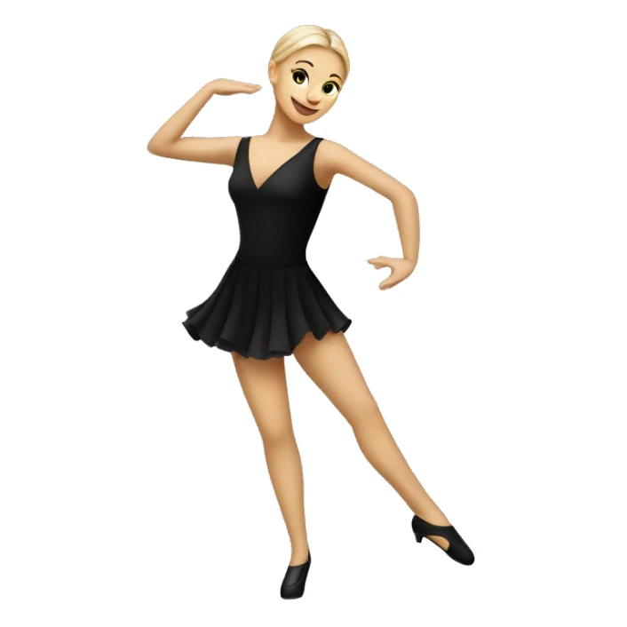 caucasian woman jazz dancer black attire sticker