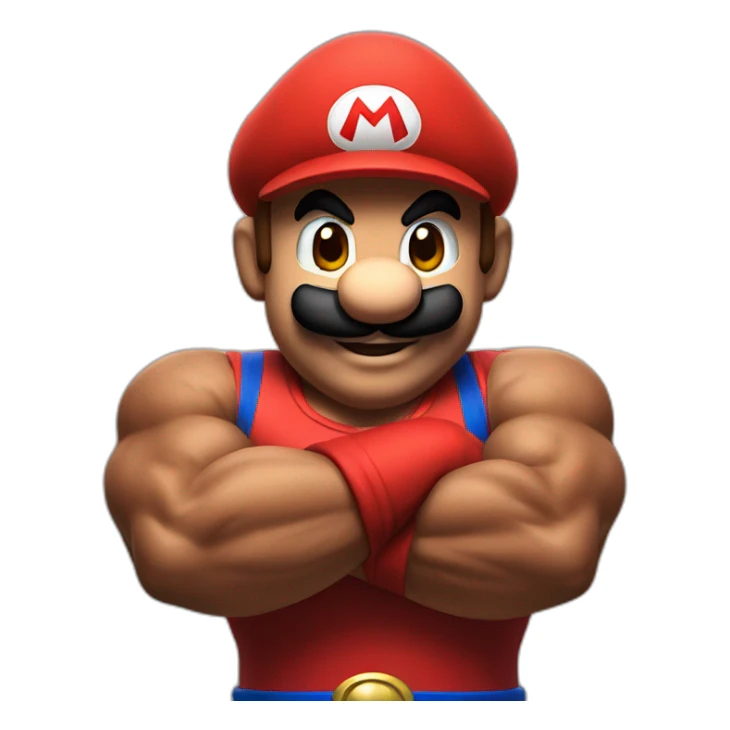 super mario with big muscles sticker