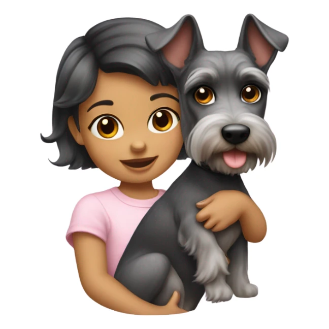 baby girl riding a schnauzer  sticker