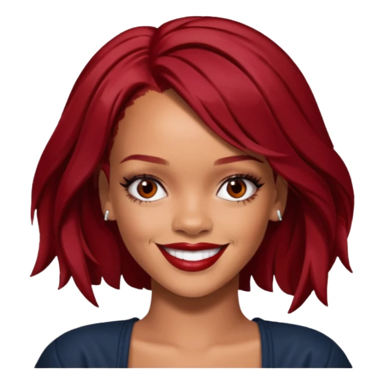 Rihanna with dark red hair sticker