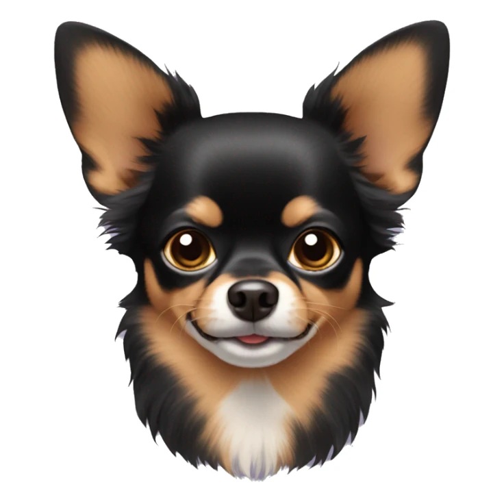 black and brown chihuahua with big hair on the ears sticker