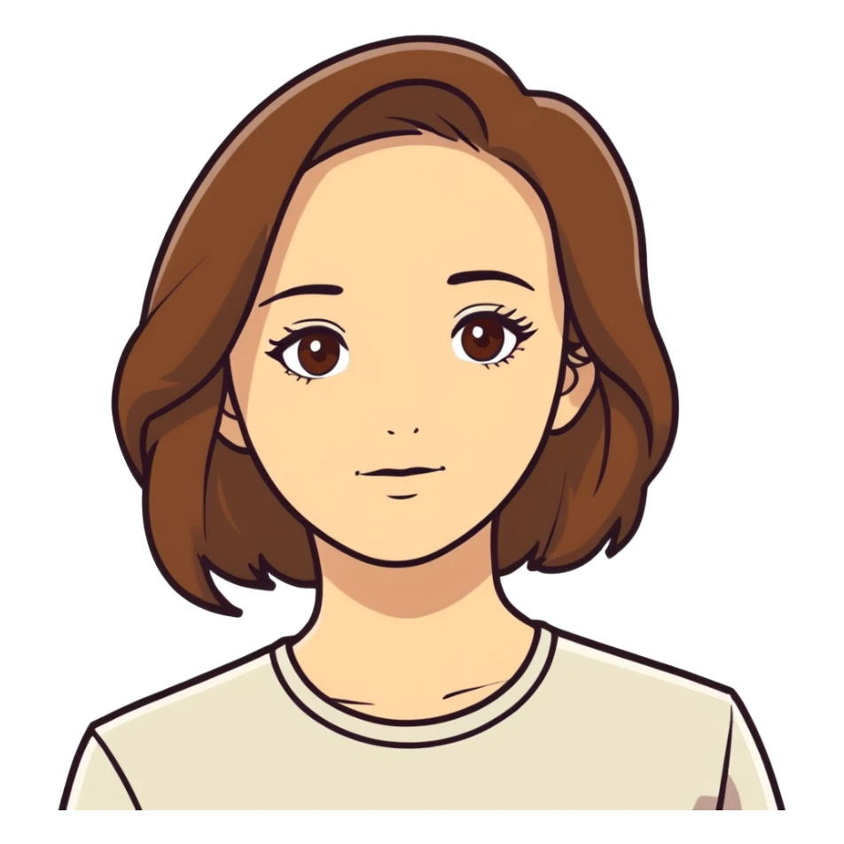 White woman brown eyes brown hair sticker
