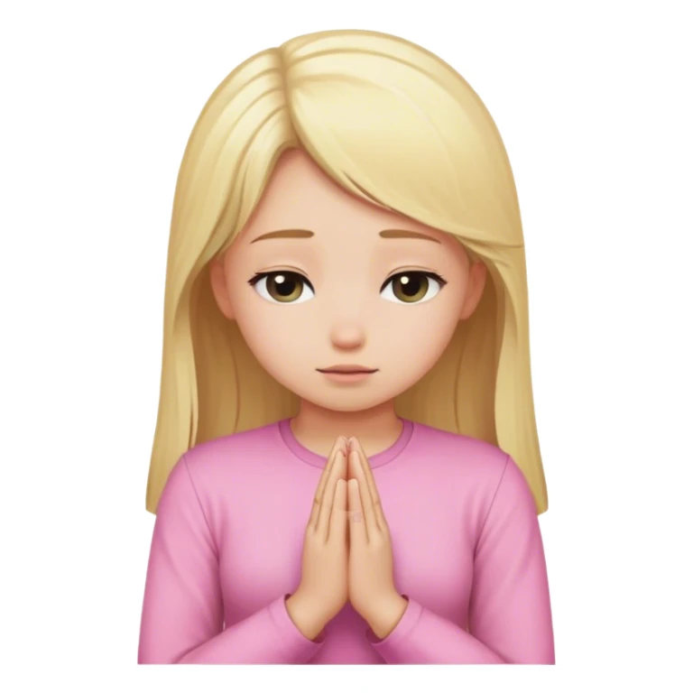 blonde girl with pink shirt praying  sticker