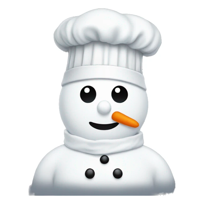 snowman with chef's hat and apron on sticker