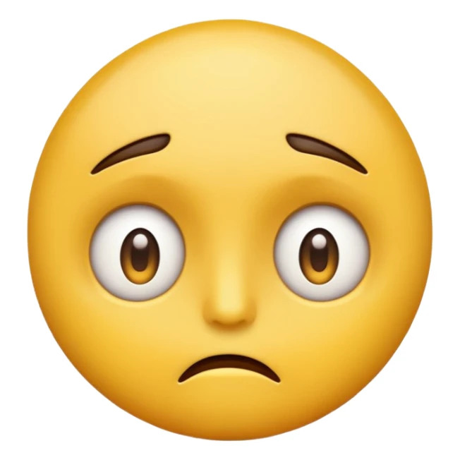 Baffled yellow emoji face, eyes open, one eyebrow raised sticker