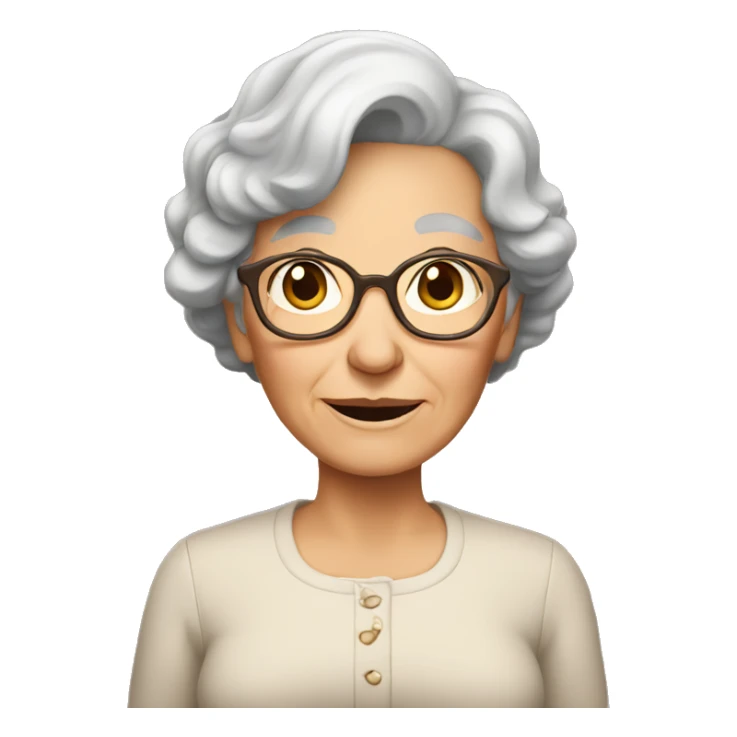 Granny with brown hair family sticker