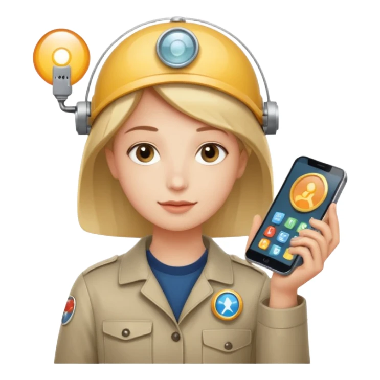 Calm face with relaxed eyes holding a small radar or spotlight, catching just a few key AI icons (chip, spark, or “AI” badge), to show you only get the updates that matter, without overwhelm. sticker