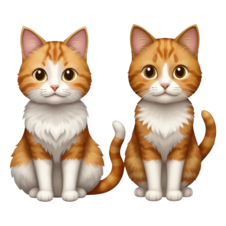 3 cats and each are different natural colours including brown tabby and white, calico, and ginger and white sticker