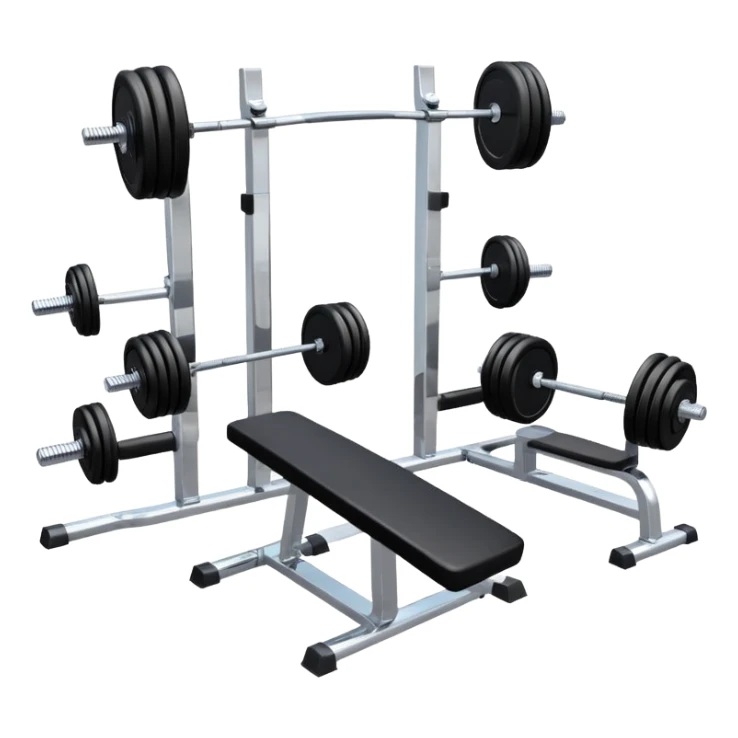 Fitness gym with dumbbells and workout equipment sticker