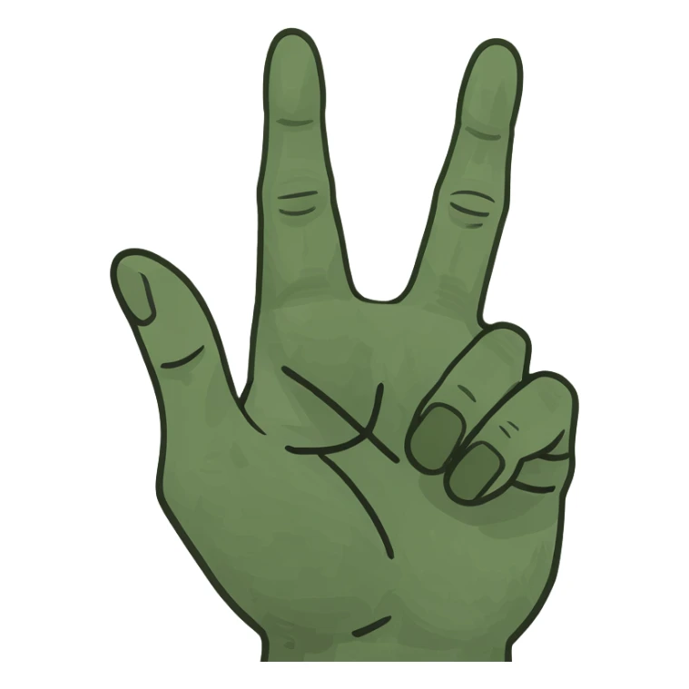 hand with middle and ring finger crossed and index finger down  sticker