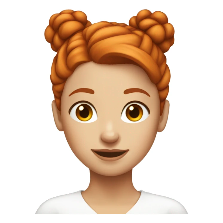 redhead girl with high bun sticker