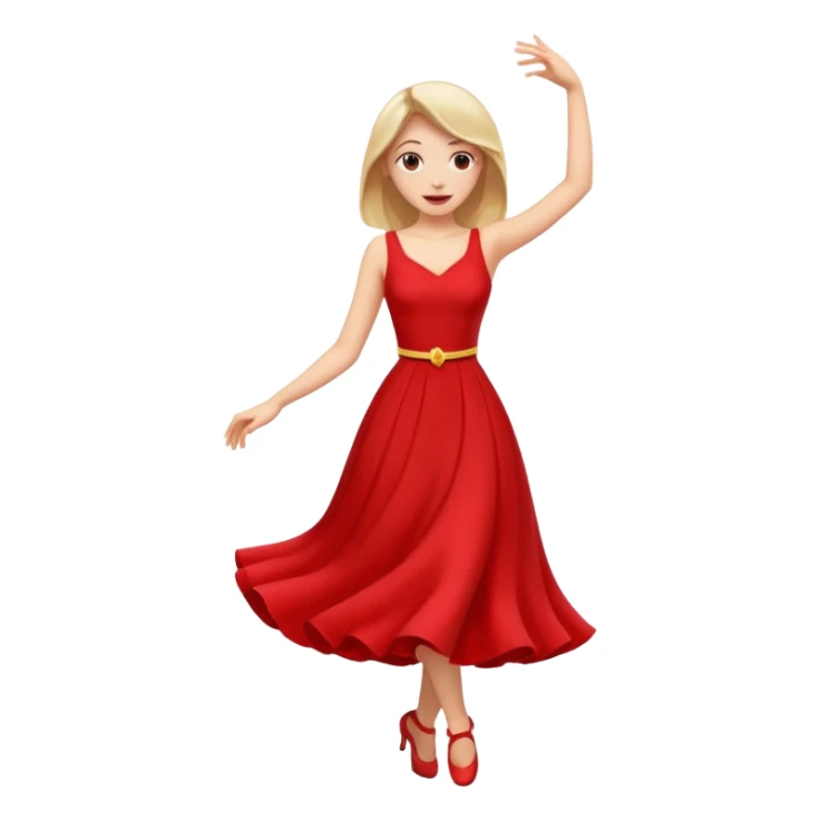 woman dancing emoji ios red dress sticker