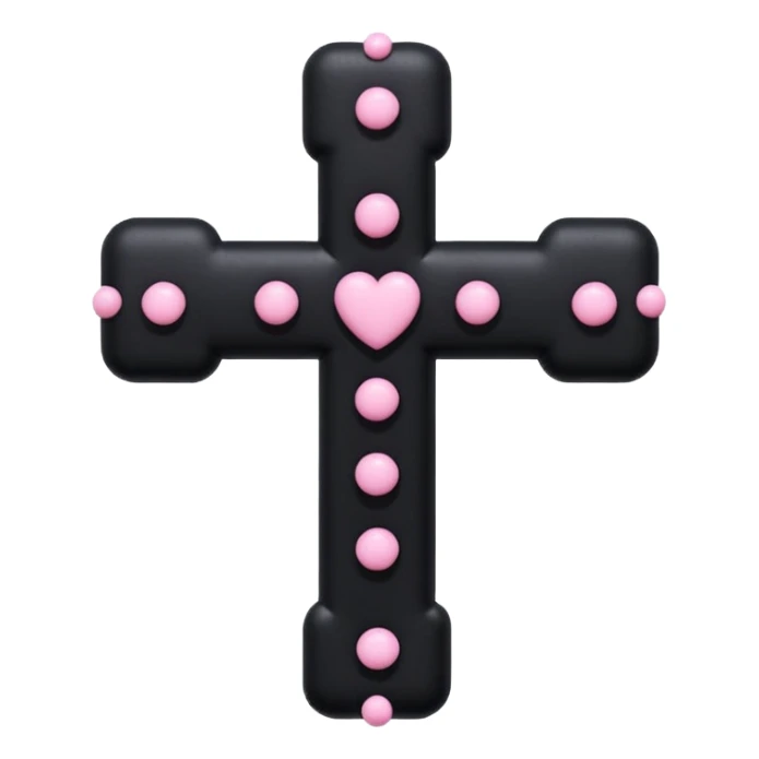 realistic 3d soft cute blackpink goth cross , no woman sticker
