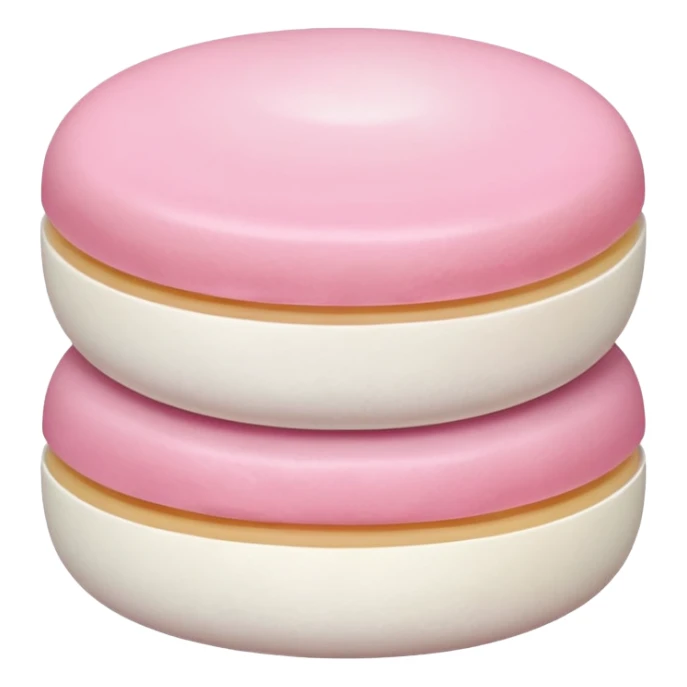 A soft round mochi cut in half, showing pink or red filling inside, white outer layer, smooth and pillowy texture, simple flat design, centered on transparent background. sticker