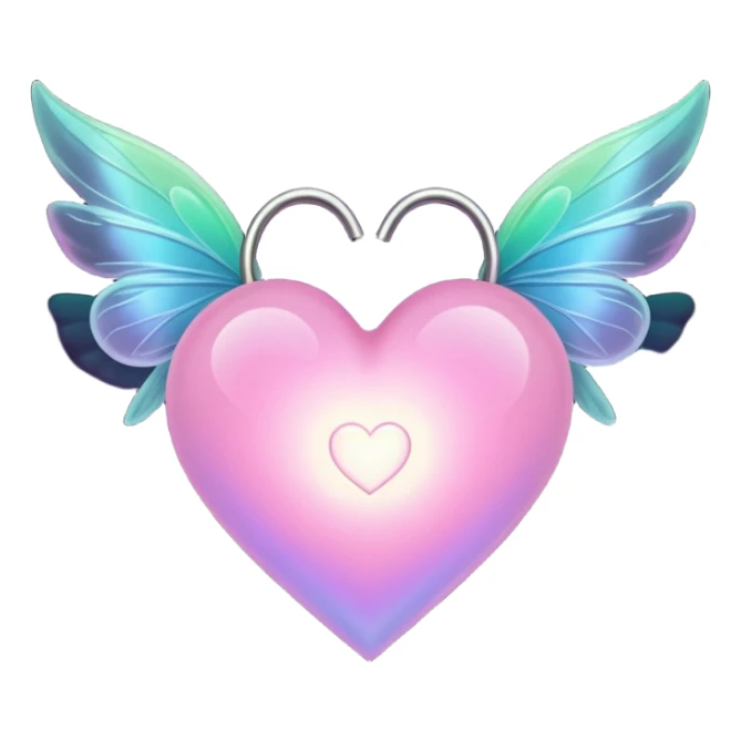 glow in the dark heart with fairy wings sticker