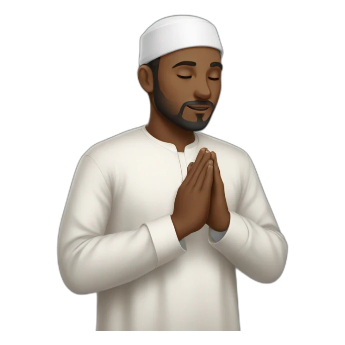 Muslim man praying black tuban sticker
