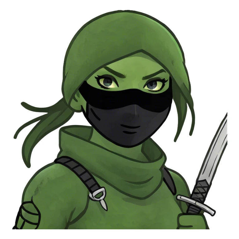 Female ninja with blue eyes and septum piercing  sticker