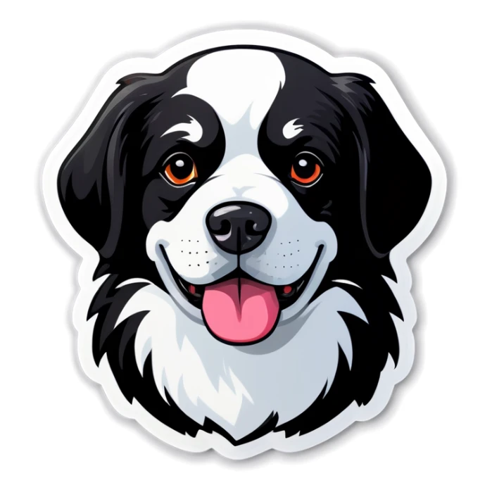 Black and white dog sticker