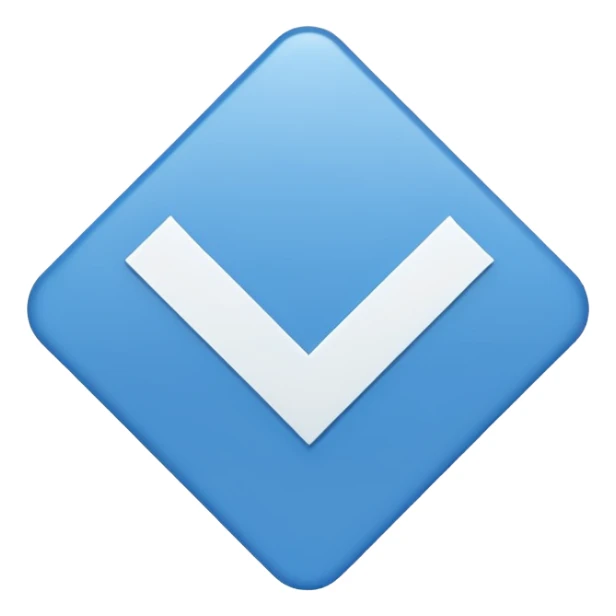A blue square with a white cartoony checkmark in the middle. The image should be 2d sticker