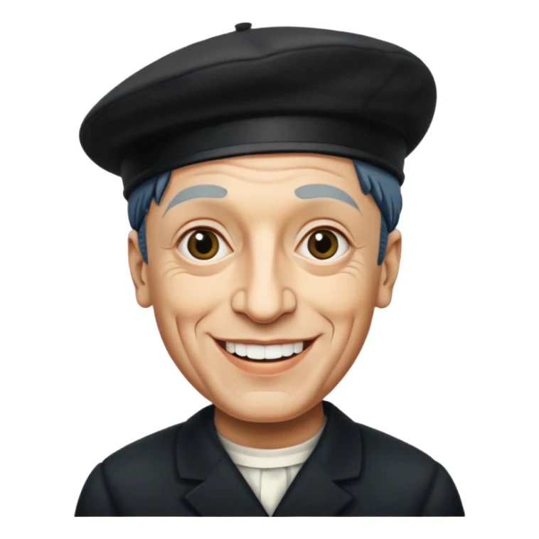 Pablo Picasso wear black berret hat sticker