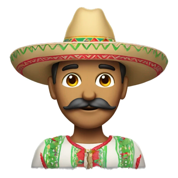 Mexican with a mustache and sombrero named Raphael  sticker