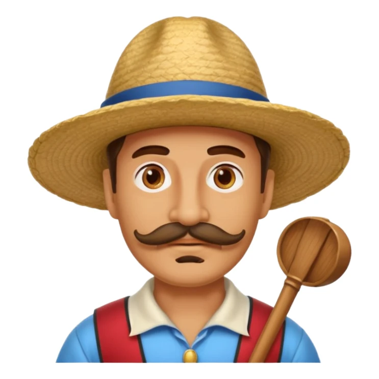 big mustache man and venice gondolier hat sticker