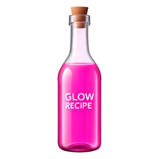 Glow watermelon Pink bottle with the text Glow Recipe on sticker