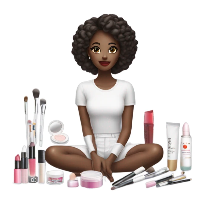 White Makeup kit and a girl sticker