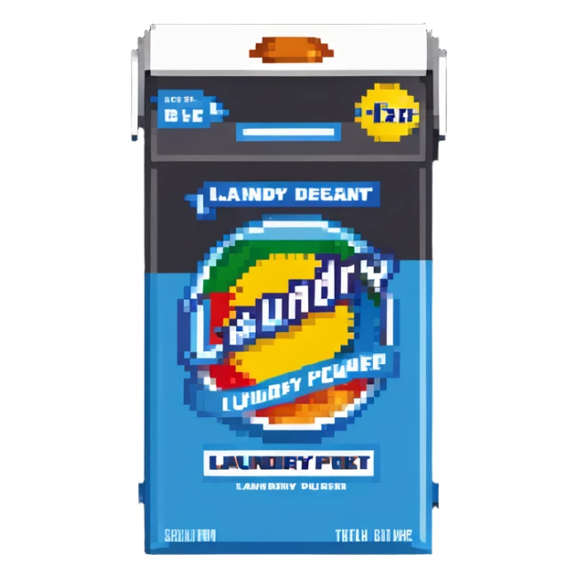 box of laundry detergent powder sticker