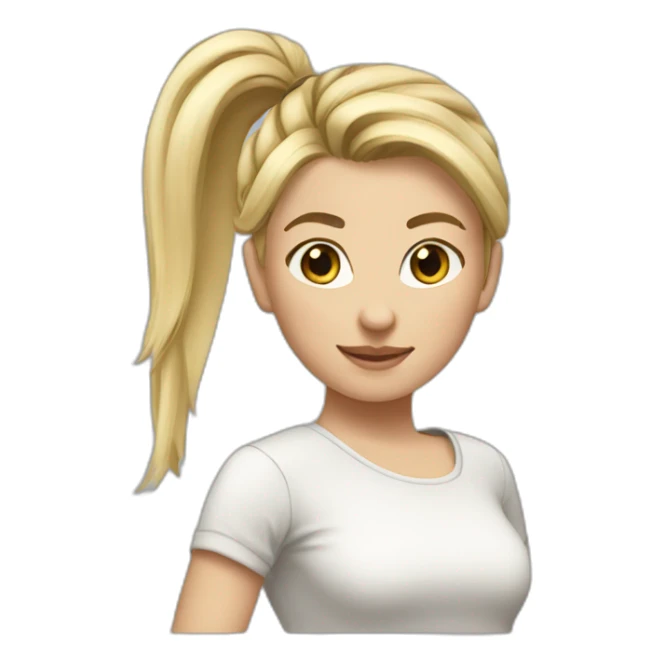 Beautiful Girl,blonde Pony Tail Hair sticker