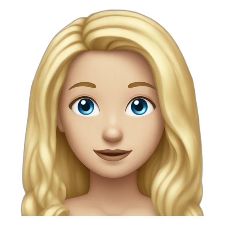 White Girl with long blond hair and with blue eyessmiling sticker