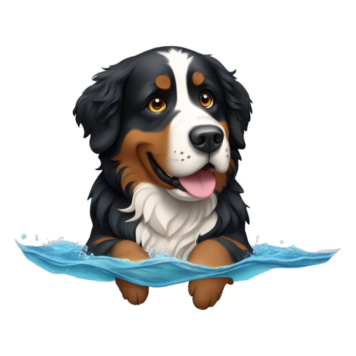 Bernese mountain dog swimming sticker