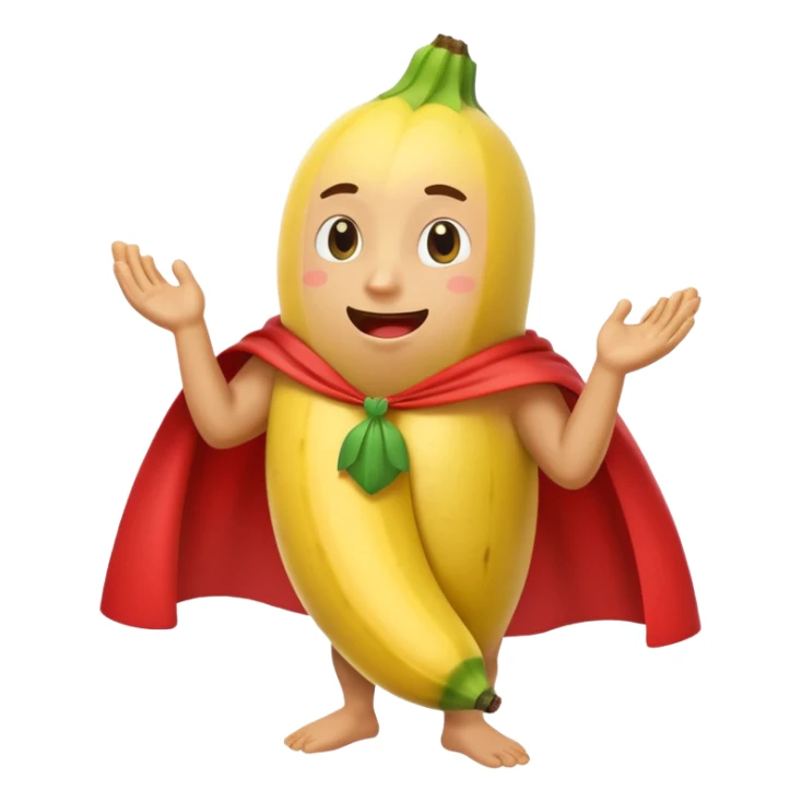 banana as superhuman. add watermelons in background  sticker