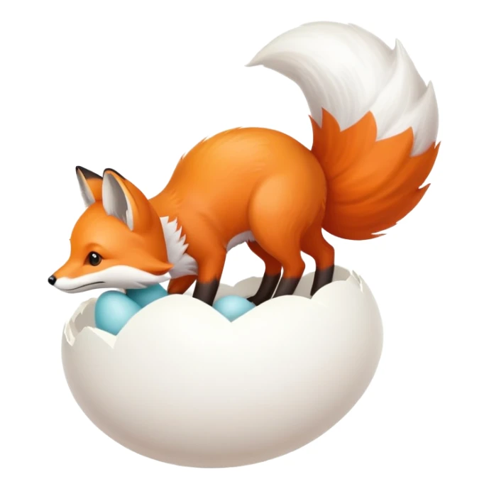 Fox tail only and the base of the tail is connected to a small egg shaped object sticker