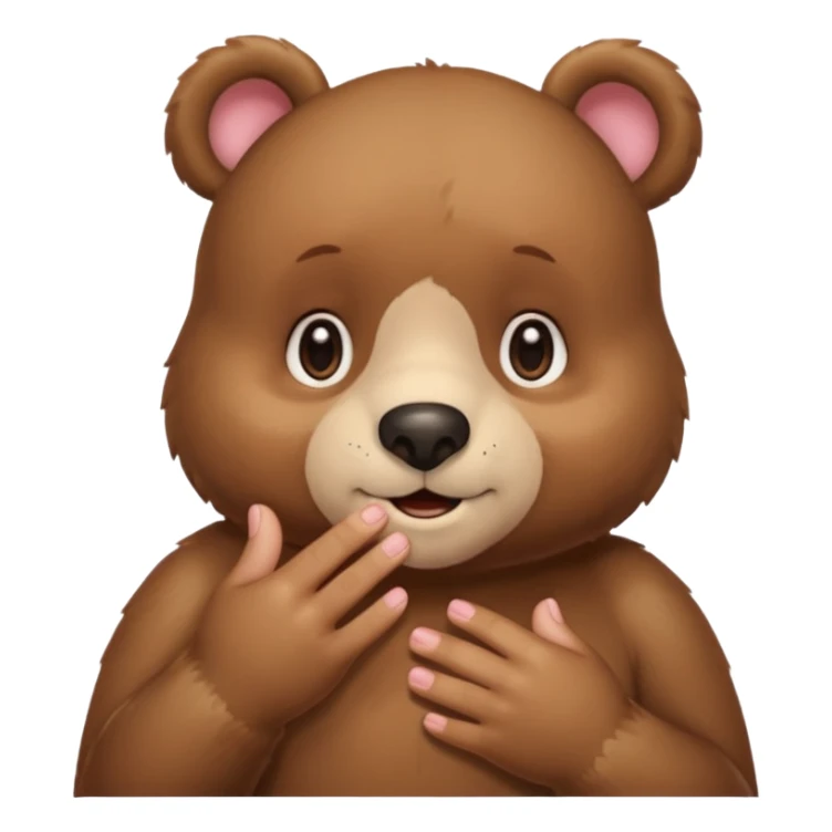 Full Beary is blushing deeply, looking away, fingers touching, bashful smile, soft pastel background sticker