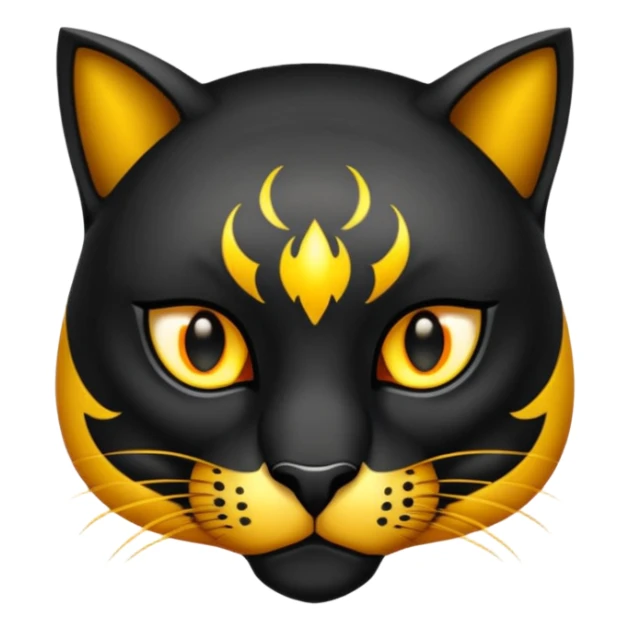 Pantera negra con iluminaciones doradas en la frente sticker